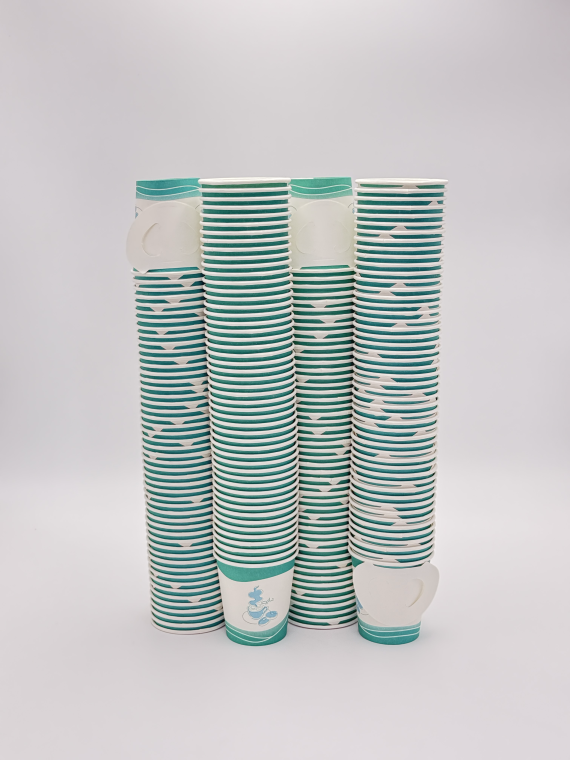 Tea/Coffee Paper Cup with Handle – 7 OZ (Pack of 50)