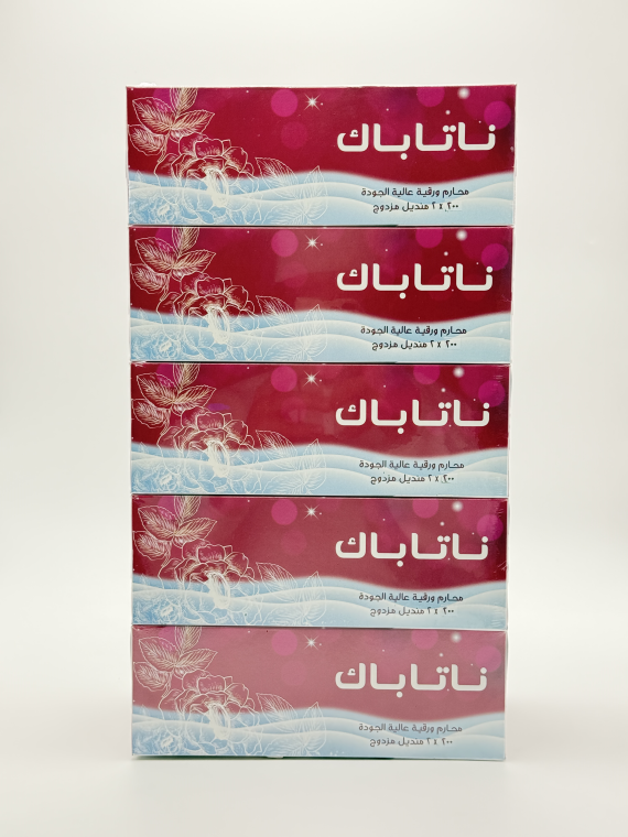 Facial Tissue Paper – 200 Sheets x 2 Ply (Natapack) – 6 Pack - Image 2